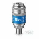 Professional 1/4" BSP Male Quick Release Coupling | High Flow Steel Air Line Connector | Display Packed