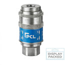 1/4" BSP Female Air Line Quick Release Coupling – Safety Flow Type (Display Packed)