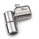 Angled Swivel Tyre Valve Connector | Open End | Female Rp 1/4" Thread | Clip-On Air Line Fitting