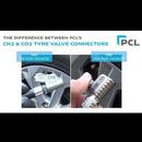 Angled Swivel Tyre Valve Connector with 8mm Hose Tailpiece – Open End Air Inflator Chuck