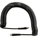Polyurethane Coiled Air Hose | 10m × 6.5mm ID | 1/4" BSP Male Swivel | Plastic Spring Guards | Black