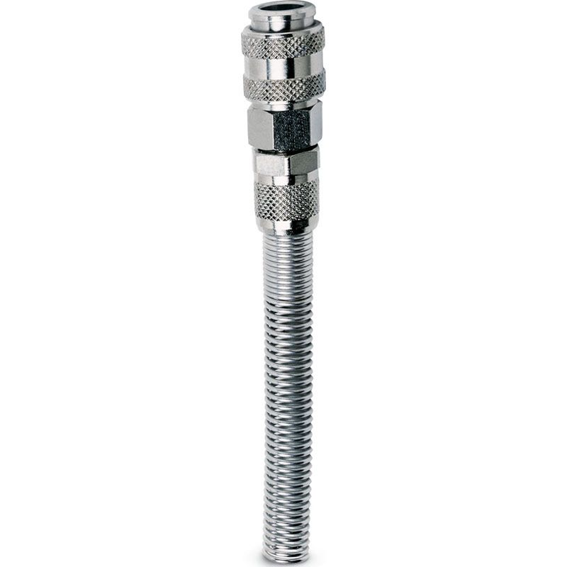 Gray Mini Coupling to Tube (6mm i/d x 8mm o/d) with Anti-Kink Spring