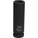 Dark Slate Gray 15mm A/F, Deep Impact Socket, 1/2" Drive