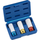 Dark Slate Blue 3 Piece Alloy Wheel, Deep Impact Socket Set, 1/2" Drive