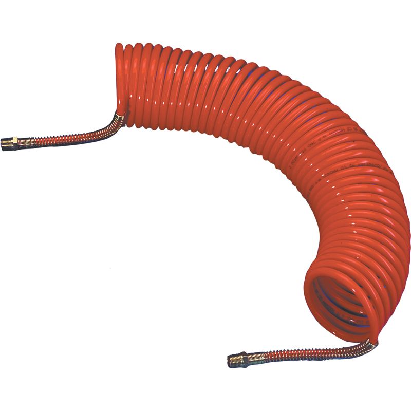 Sienna Nylon Coiled Hose Assembly 7.62m (25Ft) of 6mm i/d Hose, Male Thread R 1/4 Swivel Ends