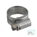 Dim Gray Jubilee Hose Clip Size 0 (16-22mm) Mild Steel Zinc Plated (Supplied in Box of 10)