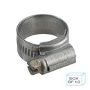 Dim Gray Jubilee Hose Clip Size 0 (16-22mm) 304 Stainless Steel (Supplied in Box of 10)