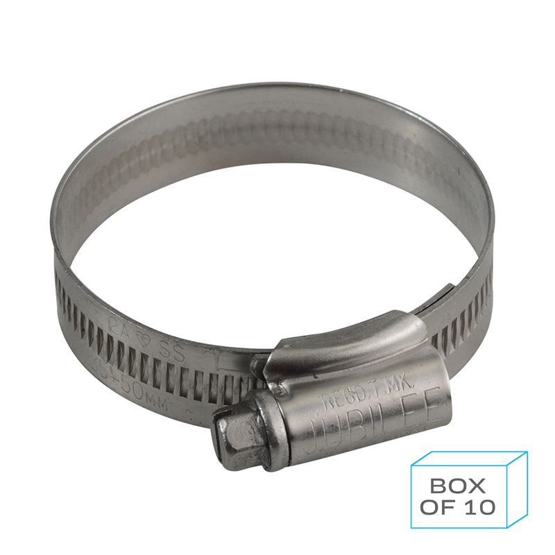 Slate Gray Jubilee Hose Clip Size 2A (35-50mm) 304 Stainless Steel (Supplied in Box of 10)