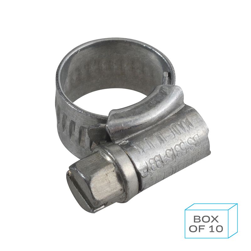 Dim Gray Jubilee Hose Clip Size 000 (9.5-12mm) 304 Stainless Steel (Supplied in Box of 10)