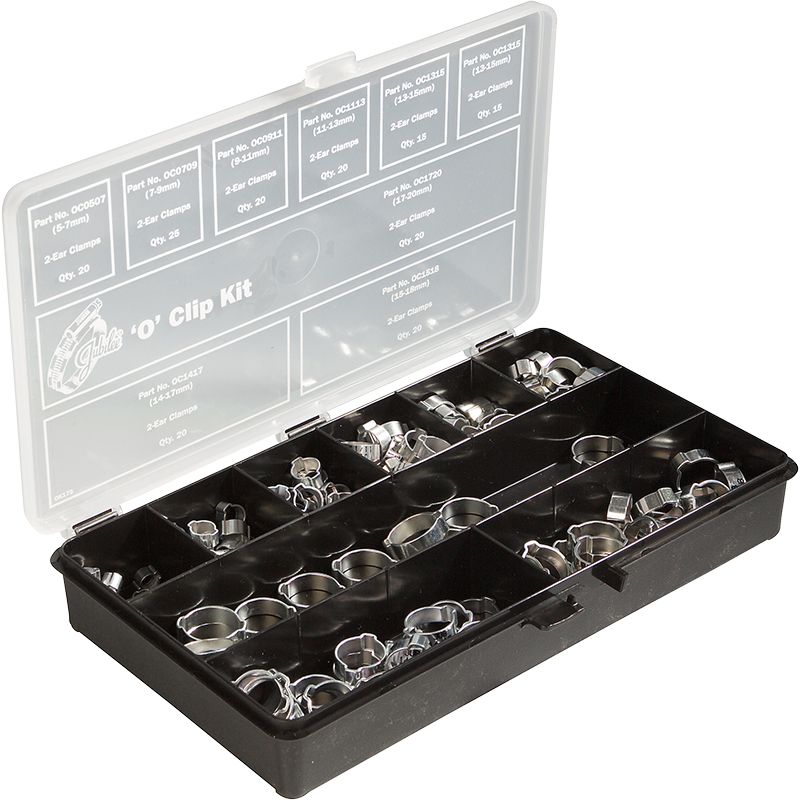Black Jubilee O Clip Kit 175 Clips Only (Contained in a Plastic Box)