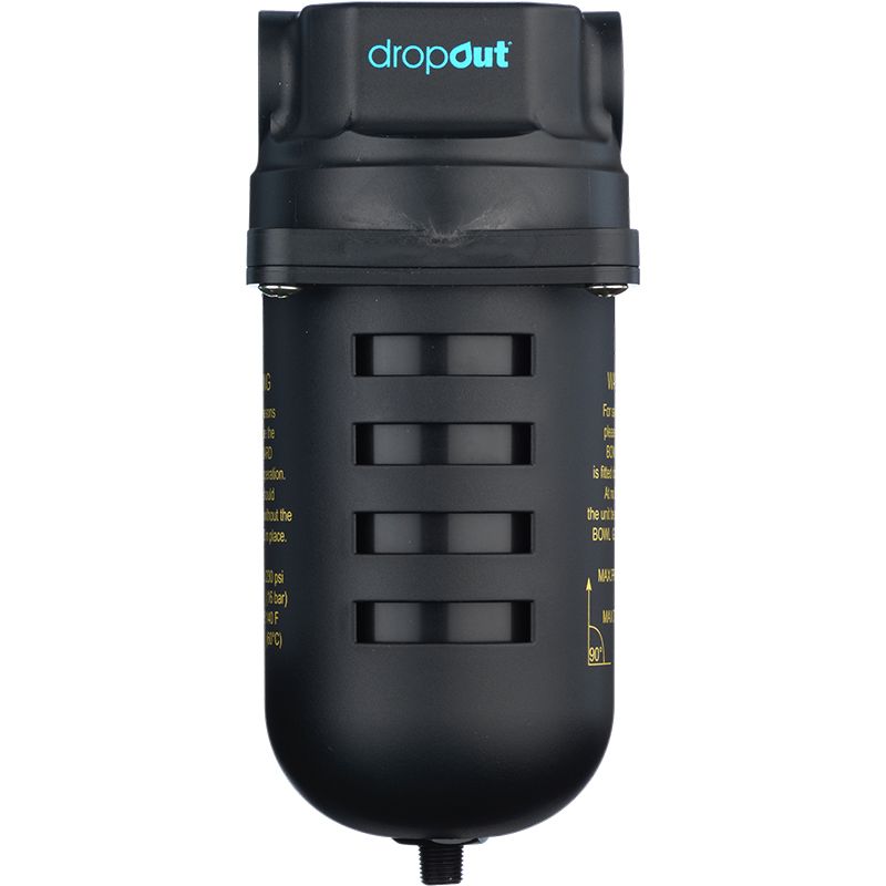 Dark Slate Gray Dropout Water Separator Compact, 300 l/min Auto-drain, 1/2 Ports